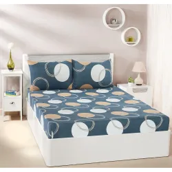 Amazon Brand - Solimo Pearly Dreams Double Bedsheet with 2 Pillow Covers, 95 GSM, 144 Tc, Polyester