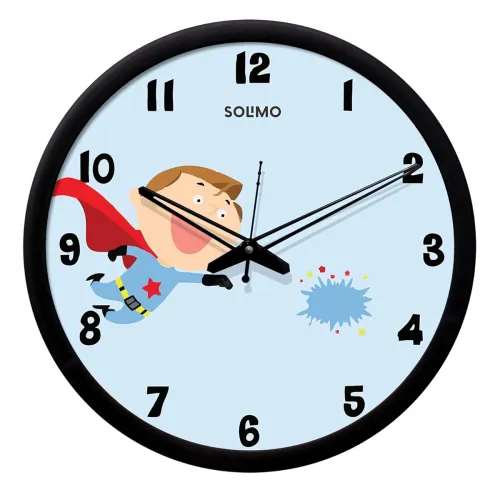 Image of Amazon Brand - Solimo Plastic Silent Movement Wall Clock