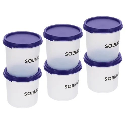 Image of Amazon Brand - Solimo Plastic Slim Storage Container Set Of 6