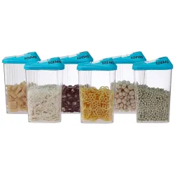 Amazon Brand - Solimo Plastic Storage Containers 1100ml Set of 6