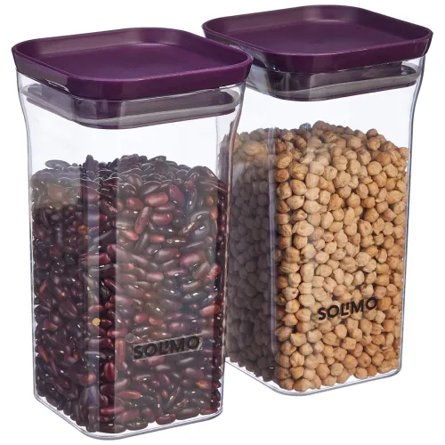 Image of Amazon Brand - Solimo Plastic Storage Jar and Container Set