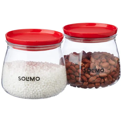 Image of Amazon Brand - Solimo Plastic Storage Jar and Container Set