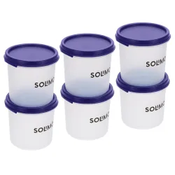 Amazon Brand - Solimo Plastic Slim Storage Container Set Of 6