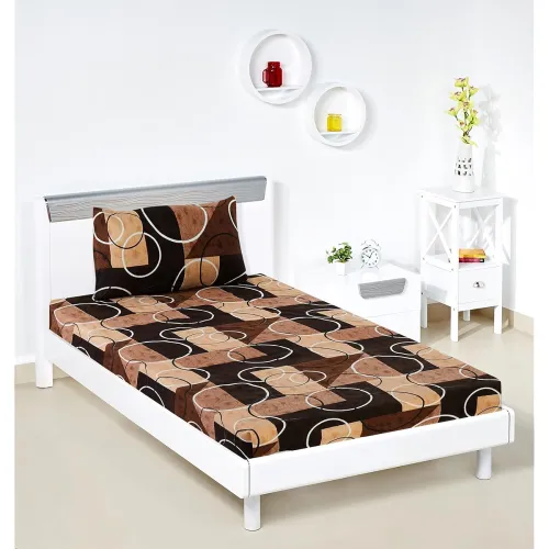 Image of Amazon Brand - Solimo Polyester Chocolate Daze Single Bedsheet