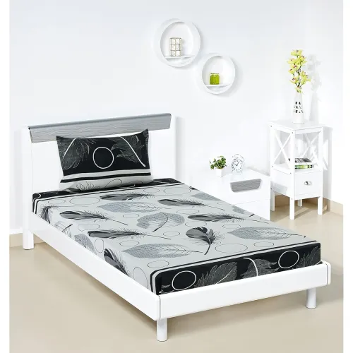 Image of Amazon Brand - Solimo Polyester Cyan Grove Single Bedsheet