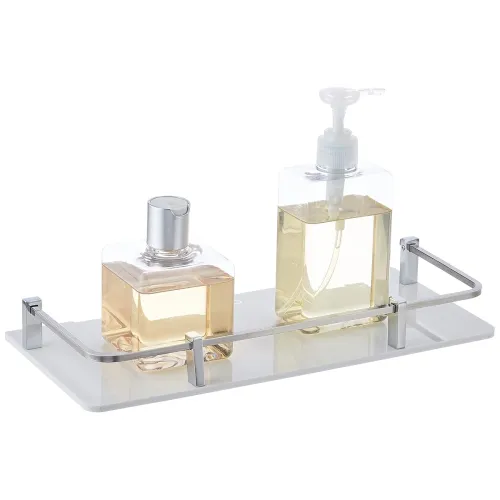 Image of Amazon Brand - Solimo Premium Acrylic Glass Wall-Mounted Shelf with Square Rod