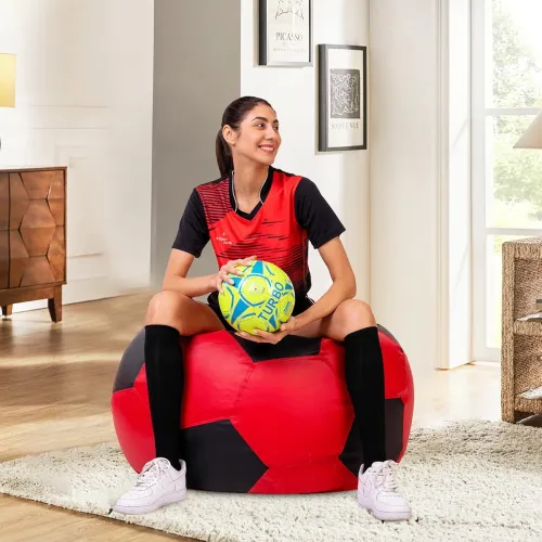 Image of Amazon Brand - Solimo Premium Faux Leather Football Bean Bag