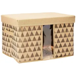 Amazon Brand - Solimo Printed Fabric Rectangular Storage Box