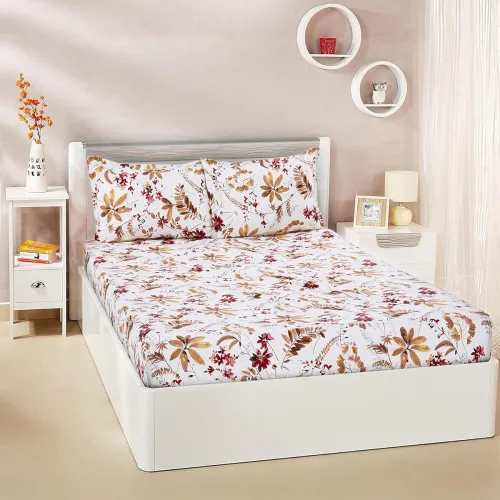 Image of Amazon Brand - Solimo Queen Size Flat Bedsheet with 2 Pillow Cases