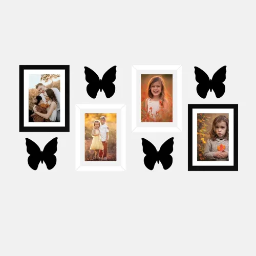 Image of Amazon Brand - Solimo Set Of 4 Black & White Photo Frames With Mount Paper (6 X 8 Inch - 2 Pcs Black & 2 Pc White)