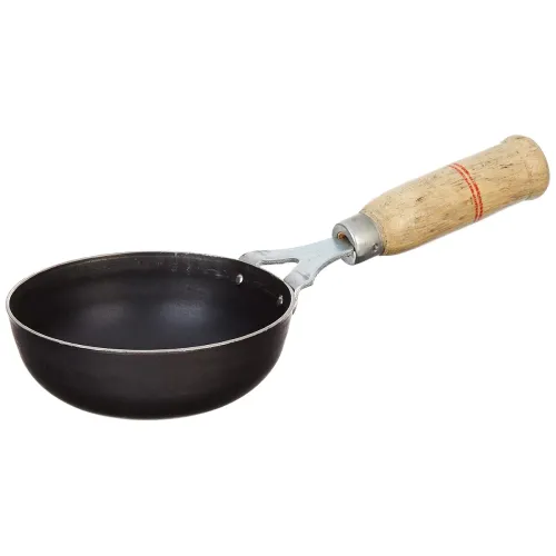 Image of Amazon Brand - Solimo Sheet Metal Iron Tadka Pan with Wooden Handle
