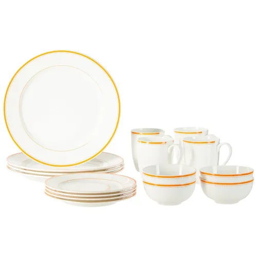 Image of Amazon Brand - Solimo Solid Ceramic 16 Piece Dinner Set