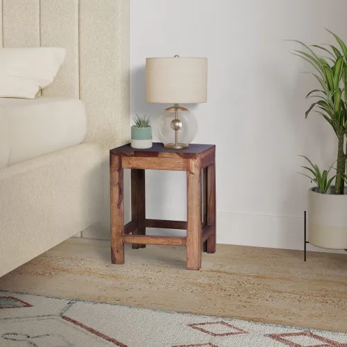 Image of Amazon Brand - Solimo Solid Wood Squre Side Table