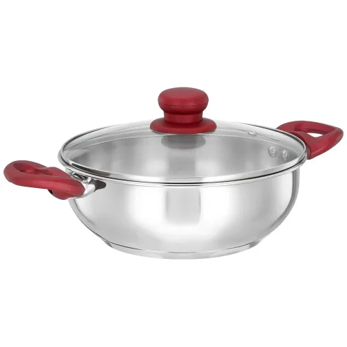 Image of Amazon Brand - Solimo Stainless Heavy Bottom Steel Kadai