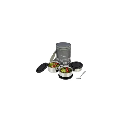 Image of Amazon Brand - Solimo Stainless Steel Lunch Box Set of 4