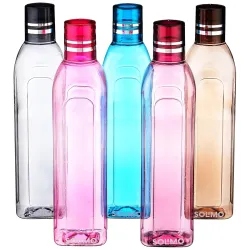 Amazon Brand - Solimo Plastic Water Bottle Set of 5