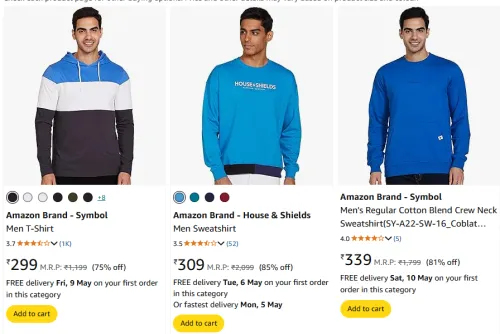 Image of Amazon Brand symbol Men's T-Shirt at Minimum 80% Off