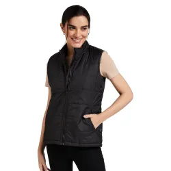 Amazon Brand - Symbol Women Regular Fit Quilted Sleeveless Jacket