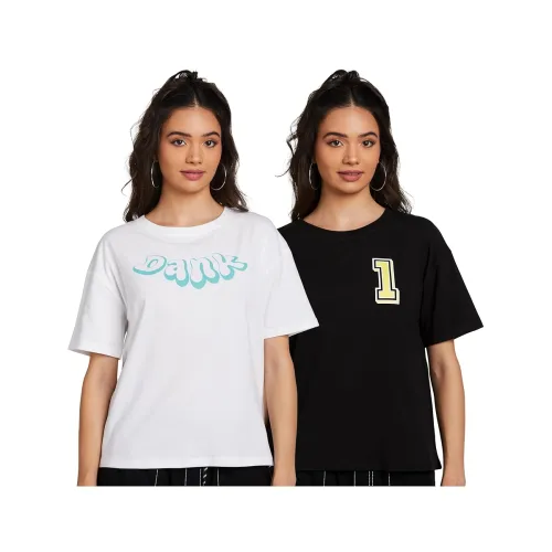 Image of Amazon Brand - Symbol Women's Graphic T-Shirts Pack of 2)