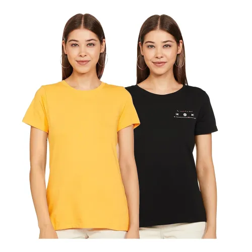 Image of Amazon Brand - Symbol Women's Regular Fit T-Shirt (Pack of 2)
