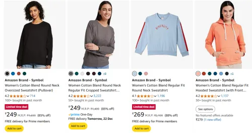 Image of Amazon Brand - Symbol Women's t-shirts starting @ ₹249