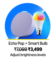 Amazon Echo Pop + Wipro Smart Bulb @ ₹3499 on Amazon Prime Day Sale