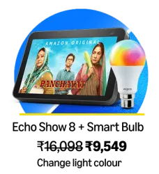 Amazon Echo Show 8 Combo with Wipro Bulb @ ₹9549 on Amazon Prime Day Sale
