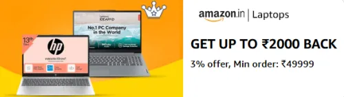 Image of Amazon Laptop Offer : Get upto ₹2000 back