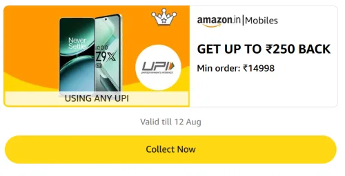 Image of Amazon Mobile Reward: Up to ₹250 Cashback