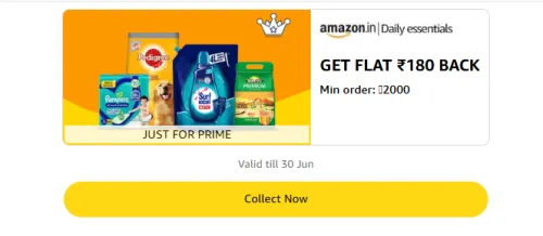 Image of Amazon Offer: ₹180 Cashback on Daily Essentials
