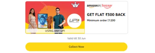Image of Amazon Offer: ₹300 Cashback on Amazon Bazaar