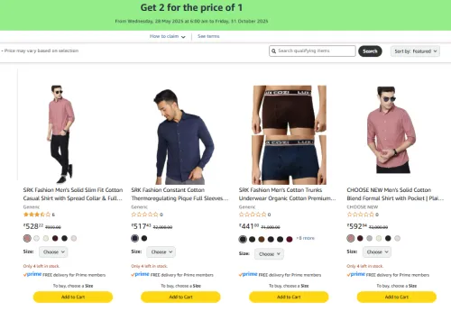 Image of Amazon offer : Buy any 2 for price of 1