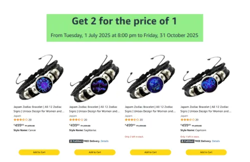 Image of Amazon Offer: Get 2 for the price of 1 On Jewellery