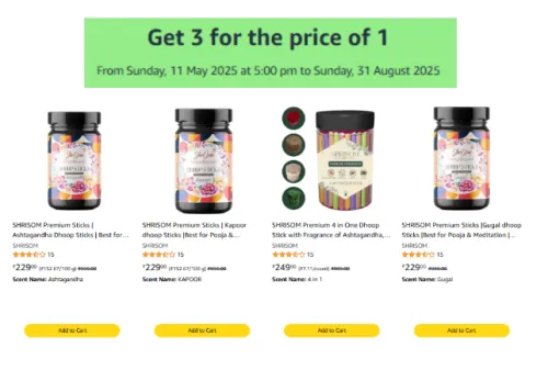 Image of Amazon Offer: Get 3 at the Price Of 1