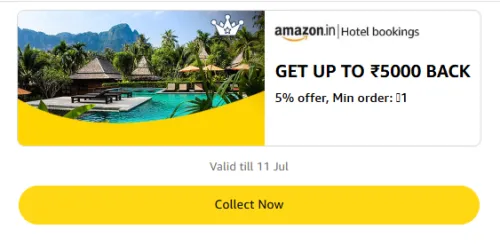Image of Amazon Offer: Upto ₹5000 Cashback on Hotel Bookings