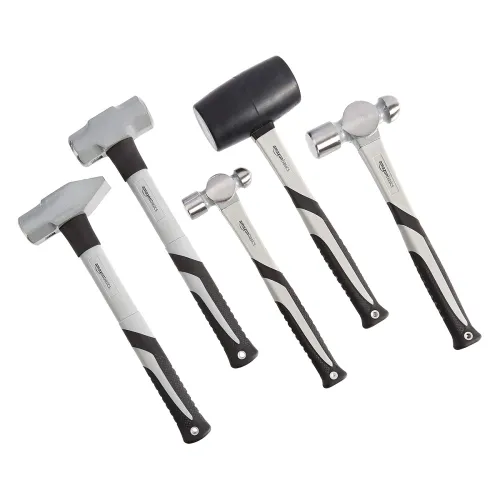 Image of Amazon Basics Hammer Set - 5-Pieces, Shock-Absorbing Fiberglass Handle