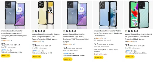 Image of amazonbasics mobile case covers starting @ ₹62