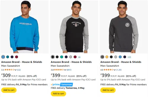 Image of Amazon Brand - House & Shields Men's Sweatshirt at minimum 73% Discount