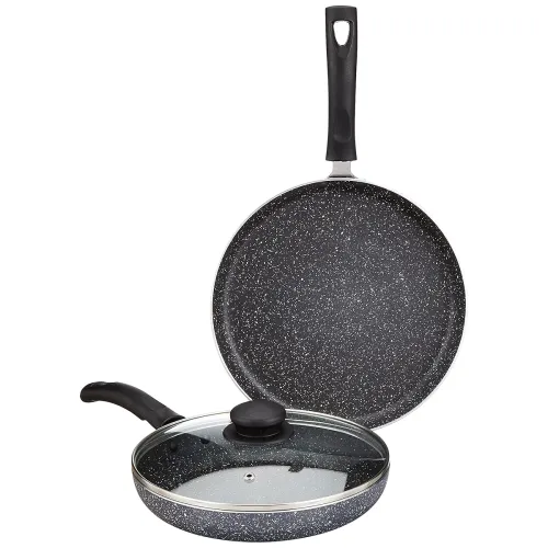 Image of Amazon Brand - Solimo Aluminium 3 Piece Non-Stick Cookware Set