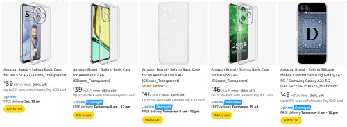 Image of Amazon Brand - Solimo Back Case Cover starting at ₹39