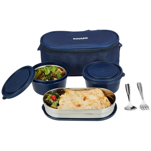 Image of Amazon Brand - Solimo Stainless Steel Lunch Box Set of 5