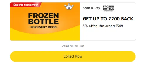 Image of Amazon Offer: 5% Cashback upto ₹200 on Frozen Bottle