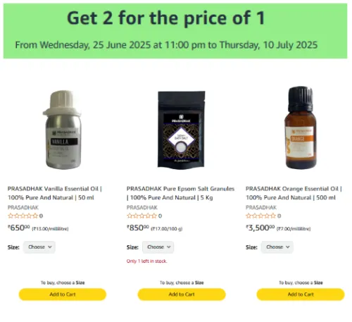 Image of Amazon Offer : Beauty Products Get 2 for the price Of 1
