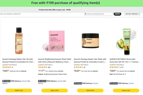 Image of Amazon offer : Buy any ₹199 item get ₹349 item free