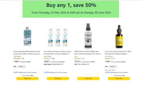 Image of Amazon Offer :- Buy Any 1 and Save 50% on Personal Care Products