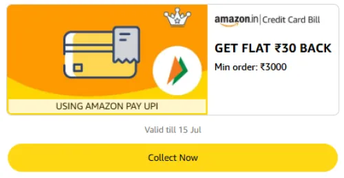 Image of Amazon Offer: Flat ₹30 Cashback on Credit Card Bill Payments