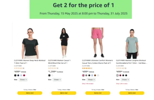 Image of Amazon Offer :- Get 2 For the Price of 1 on CLOTHWIK Women's Fashion