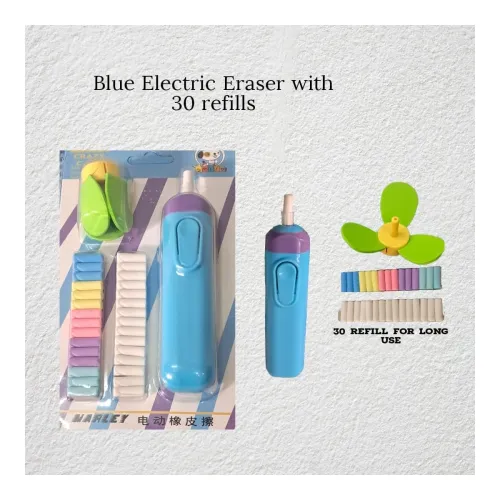 Image of AMB Super Electric Eraser Blue with 30 Refill for Kids