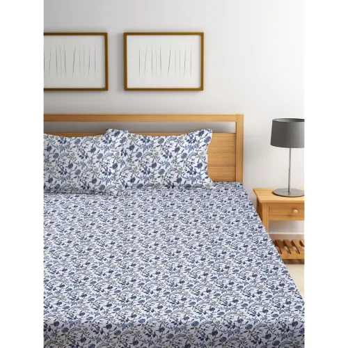 Image of Ambra Linens Bed Sheet Set - 100% Cotton Soft & Smooth Flat Sheet