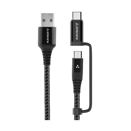 Image of Ambrane 2 in 1 Type-C & Micro USB Cable